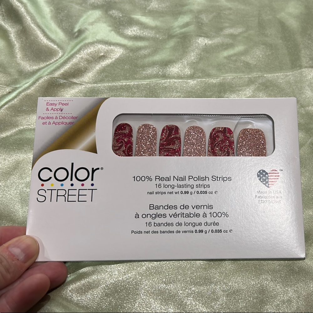 Color Street Feeling Marble-ous Gold and Pink Nail Strips
